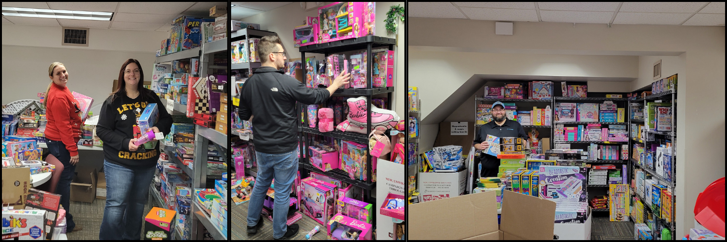 employees shopping for toys at toys for tots