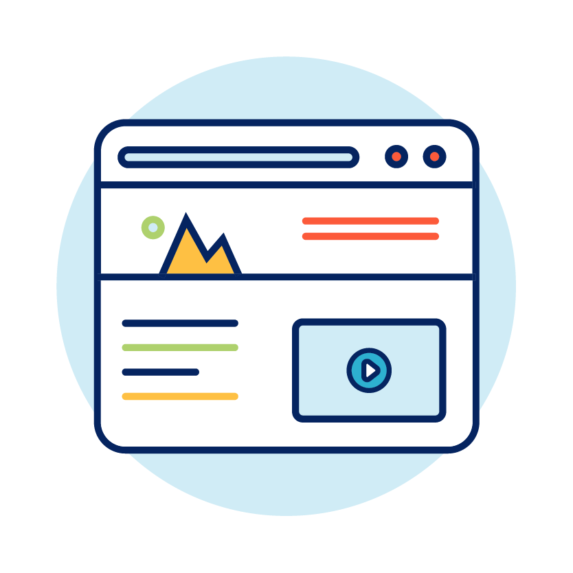An icon of a webpage that is using knowledge management best practices