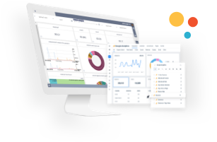 Computer screen displaying data visualizations 